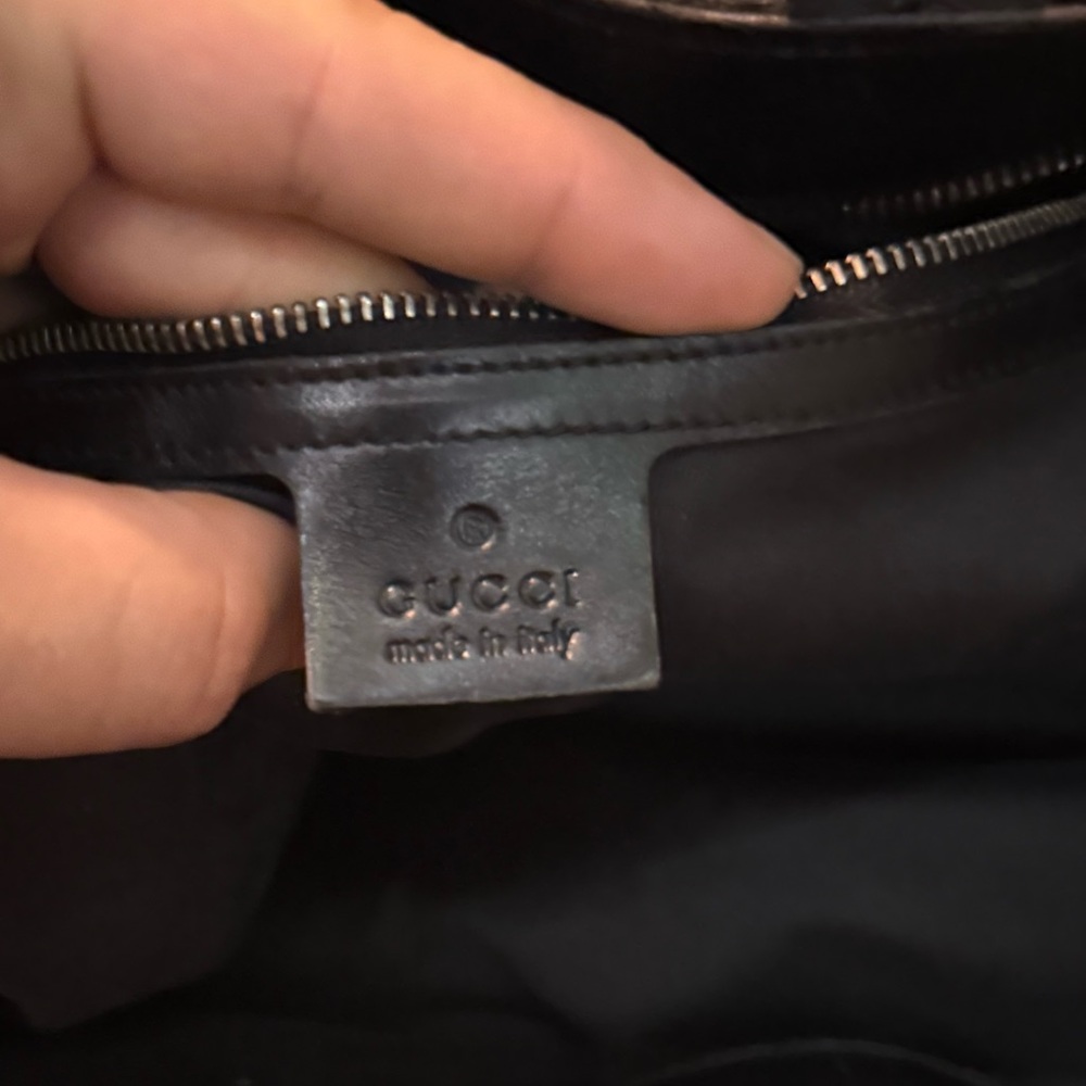 Gucci Black GG Supreme Canvas Leather Trim Large Tote - Picture 14 of 15